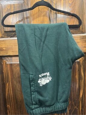 Roots Forest Green Sweatpants with White Logo